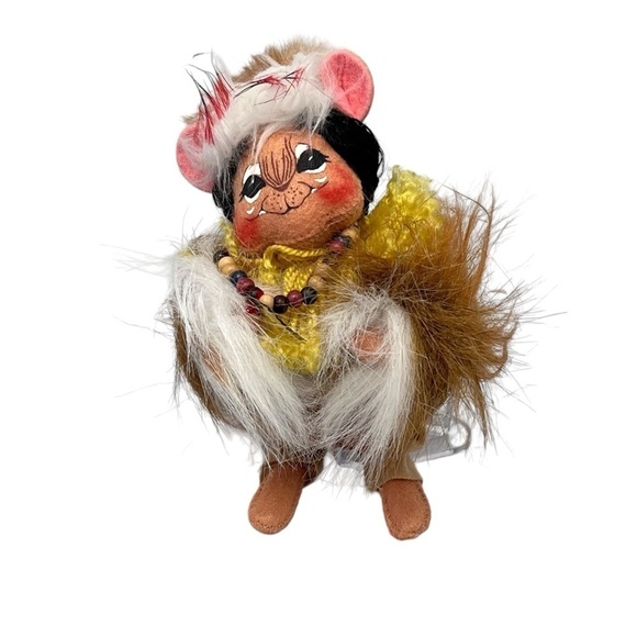 NWOT ANNALEE Native American Indian Boy 7" Mouse With Beaded Necklace 2004 - Picture 14 of 16